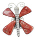 Large Statement Red Oyster Shell Butterfly Ring Size 8-3/4 PS72996